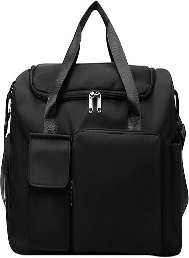 SuneshCreation Sunesh Creation multicompartment 6 Pocket Bag Lightweight Travel Sport Gym Duffle Bag with Shoe Compartment Spacious Storage Portable and Durable Multiple Waterproof for Men Women's use (Black) - Image 1
