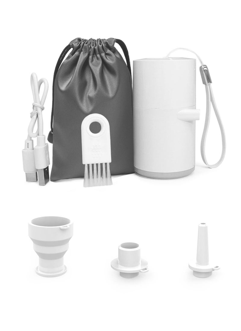Syarme - Air Pump, Syarme 1300mAh Rechargeable Air Mattress Pump, Camping Emergency Pump with 4-Level LED Lighting and 3 Air Nozzles for Inflatable Beds, Swim Rings, Vacuum Storage Bags, etc. with Cloth Bag - Image 1