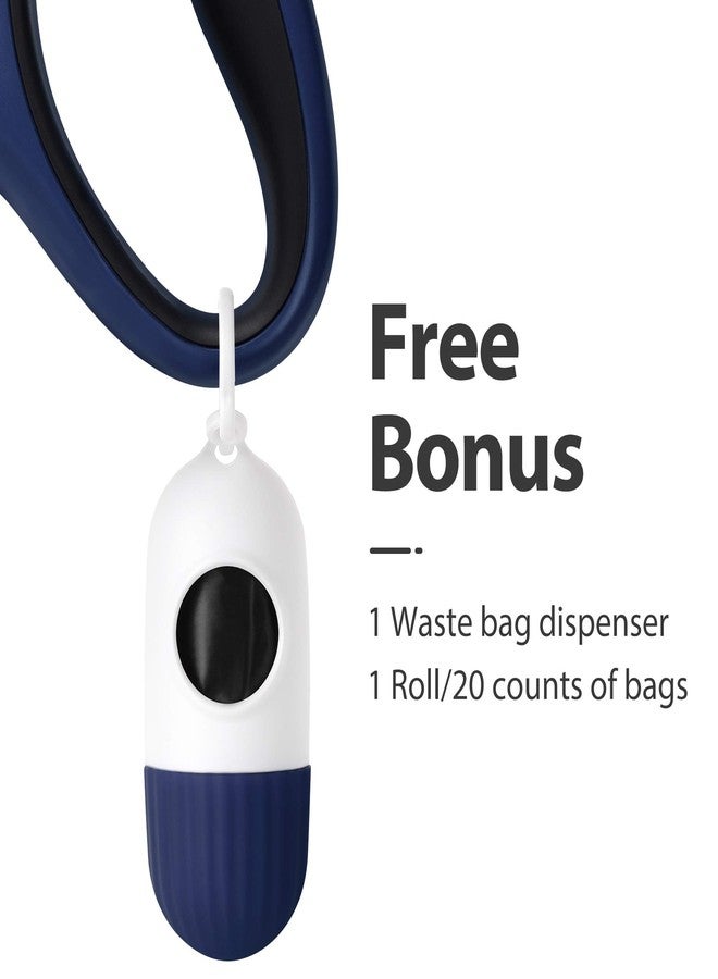 Fida Retractable Dog Leash with Dispenser and Poop Bags, 16 ft Pet Walking Leash for Small Dog or Cat up to 26 lbs, Anti-Slip Handle, Tangle-Free, Reflective Nylon Tape (S, Navy Blue) - Image 2