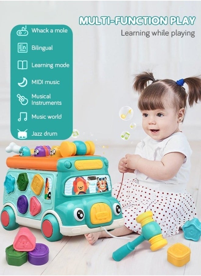 URbantin - Pounding Toys for Toddlers Educational Toy Pull Along Bus Gopher Toy for Boys Girls Birthday Gift - Image 1