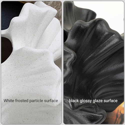 BUICCE Off White Ceramic Coral Vase for Pampas Grass Decor Modern Decorative Dandelion Vase for Flower Home Office Living Room Table Centerpieces - Image 3