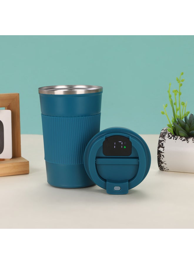Popular Leather Case Third Generation Coffee Cup Vacuum 304 Stainless Steel Thermos Cup Intelligent Temperature Display Large Capacity Portable Car