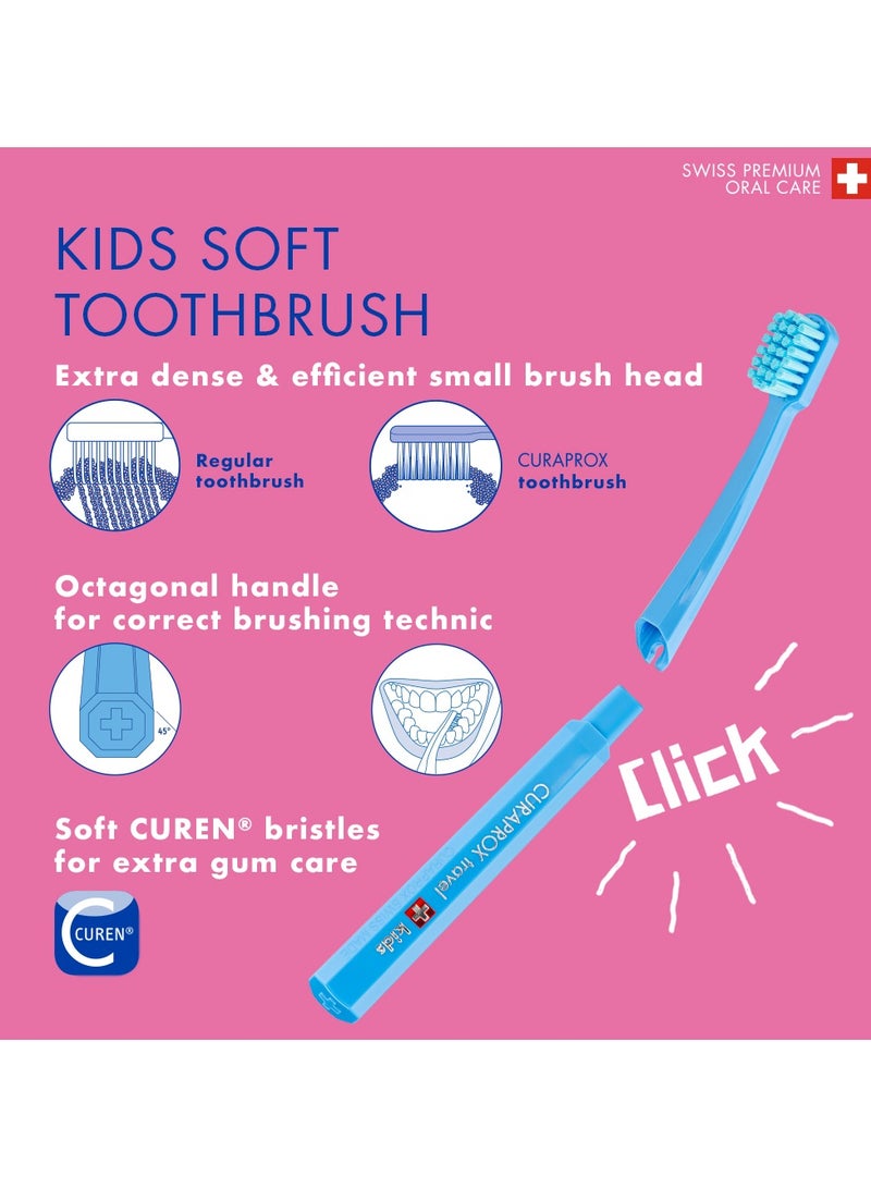 CURAPROX Kids Travel Set Blue 3 Pcs - Image 3