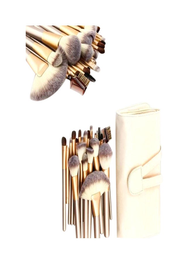 NIBEMINENT 18-Piece Makeup Brushes Set Brown/Gold/Black - Image 3