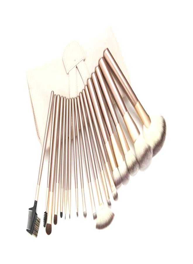 NIBEMINENT 18-Piece Makeup Brushes Set Brown/Gold/Black - Image 2