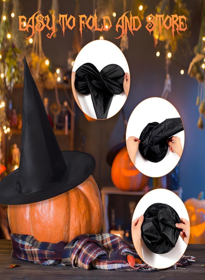 JMUQ 6 PCS Halloween Witch Hats,Hanging Witch Hats,With 3D Bats Stickers Witch Costume Accessory Decorations for Halloween Decorations Indoor Outdoor Yard Party Decorations - Image 3