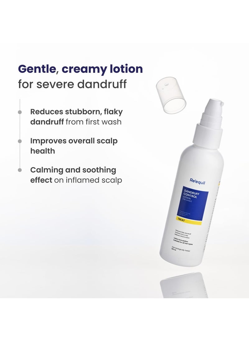 RE' EQUIL - Dandruff Control Lotion (Pre Wash) | Reduces Severe, Greasy, And Flaky Dandruff | Reduces Dryness & Itching | No Drip Formulation | All Hair Types | 100Ml - Image 1