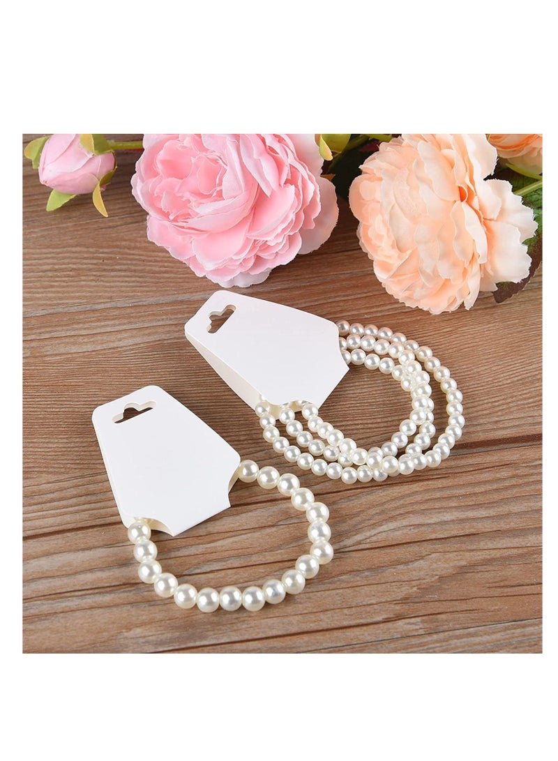 SYOSI Necklace Display Cards, Jewelry Display Cards, Bracelet Card Holder Blank Kraft Paper, Price Tags Hang Tags Card for PackagingNecklaces, Bracelets, Keychains, Hair Ties 200Pcs White - Image 5