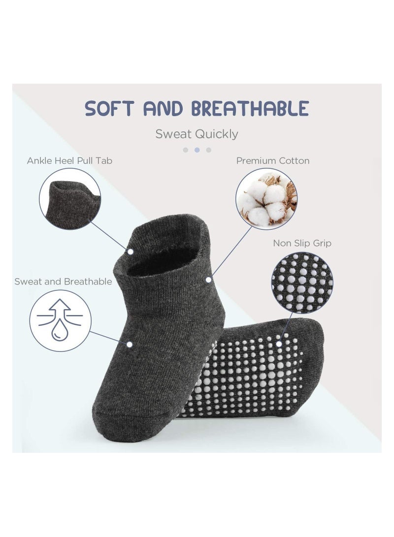 SYOSI 6 Pairs Grips Ankle Socks for Toddler Non Slip for Kids Low Cut Anti Skid Floor Socks for 1 to 3 Years Baby Boys and Girls - Image 5