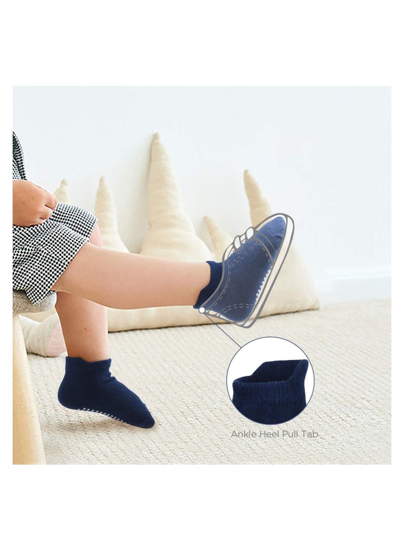SYOSI 6 Pairs Grips Ankle Socks for Toddler Non Slip for Kids Low Cut Anti Skid Floor Socks for 1 to 3 Years Baby Boys and Girls - Image 2