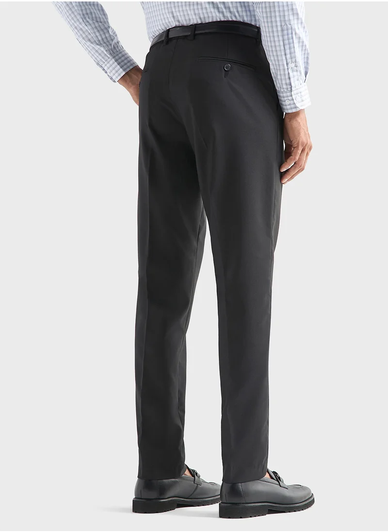 FAV Textured Regular Fit Flexi Waist Trousers with Poc