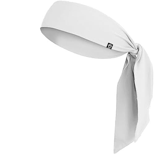Bismaadh Dri-Fit Sweat Wicking Tie Bandana - Unisex Sports, Running, Football Workout Sweat Headband - Pirate Bandana, White - Image 1