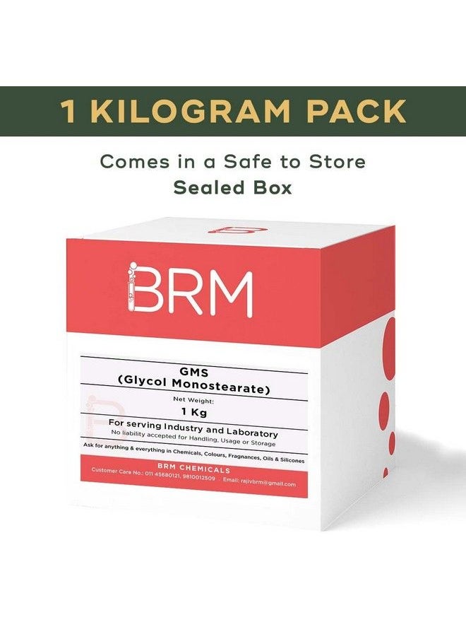 BRM CHEMICALS - Gms Glycol Monostearate 1 Kg For Soap Making Shampoo Making Cosmetic Making & Diy Personal Care For Face Hair Skin & Body - Image 1