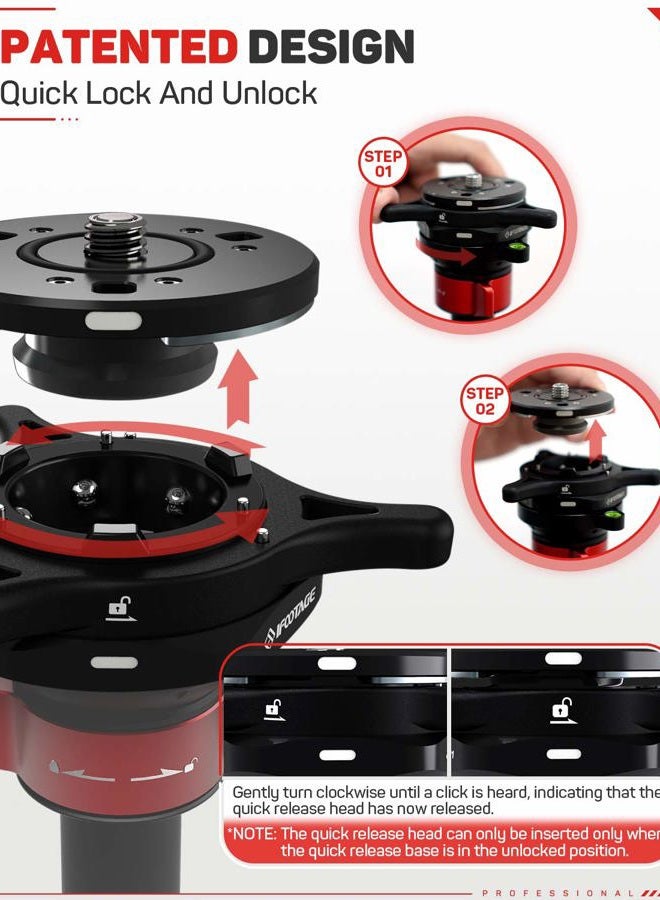Ifootage Quick Release Plate Seastar Q1S, Upgrade Camera Quick Connect Tripod Mount Compatible with Canon, Nikon, Sony DSLR Camcorder Video Photography, Ball Head,Tripod, Monopod, Slider etc - Image 2