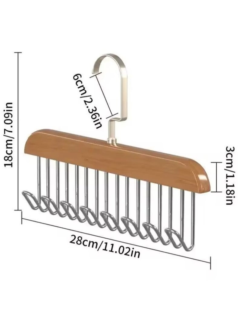 1Pack Smart Hook Clothes Hanger and Organizer with 8 Hooks for Organizing Scarves, Women's Underwear, and Men's Tie Puller - 8 Hook Closet Hanger and Organizer - Organize clothes and save space with this unique piece; Perfect for organizing pants, scarves, and ties smoothly and easily - Multi-Hook Clothes Organizer - 8 Stainless Steel Hooks - Space Saving and Smart Design - Perfect for Pants and Scarves - Image 3