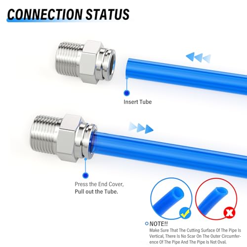 TAILONZ PNEUMATIC 304 Stainless Steel Male Straight 3/8 Inch Tube OD x 1/4 Inch NPT Thread Push to Connect Fittings PC-3/8-N2 (Pack of 2) - Image 5