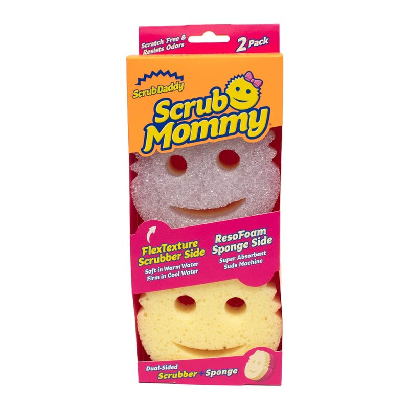 Scrub Daddy Scrub Mommy Washing Up Sponge  Dual Sided Scrubbing Non Scratch Scourers Smiley Face Sponges for Cleaning Kitchen  Bathroom Dish Scrubber FlexTexture Home Products Violet Twin Pack