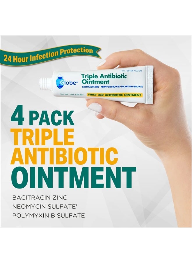 Globe (4 Pack) Globe Triple Antibiotic First Aid Ointment, 1 oz, First Aid Antibiotic Ointment, 24-Hour Infection Protection, Wound Care Treatment for Minor Scrapes, Burns and Cuts  - Image 5