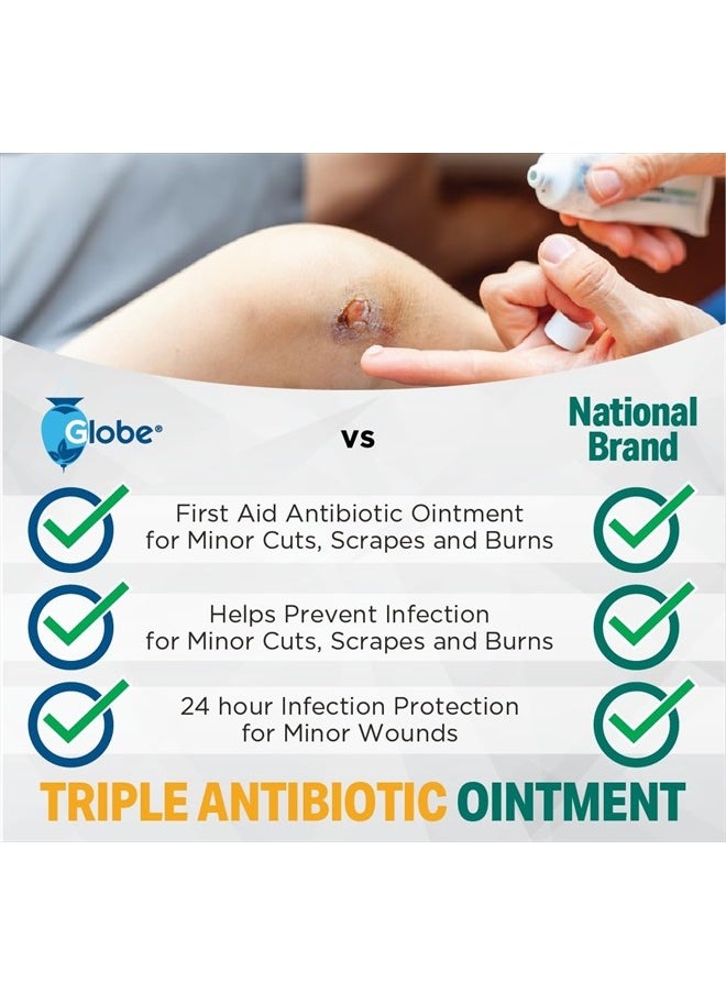 Globe (4 Pack) Globe Triple Antibiotic First Aid Ointment, 1 oz, First Aid Antibiotic Ointment, 24-Hour Infection Protection, Wound Care Treatment for Minor Scrapes, Burns and Cuts  - Image 4