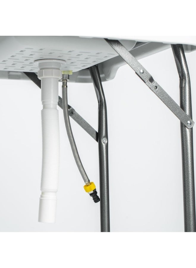 Organized Home Portable Camping Sink Fish Cleaning Table Outdoor Ice Table With Faucet Folding Legs For Dock Beach Patio Picnic 108cm*58cm*93cm - Image 3