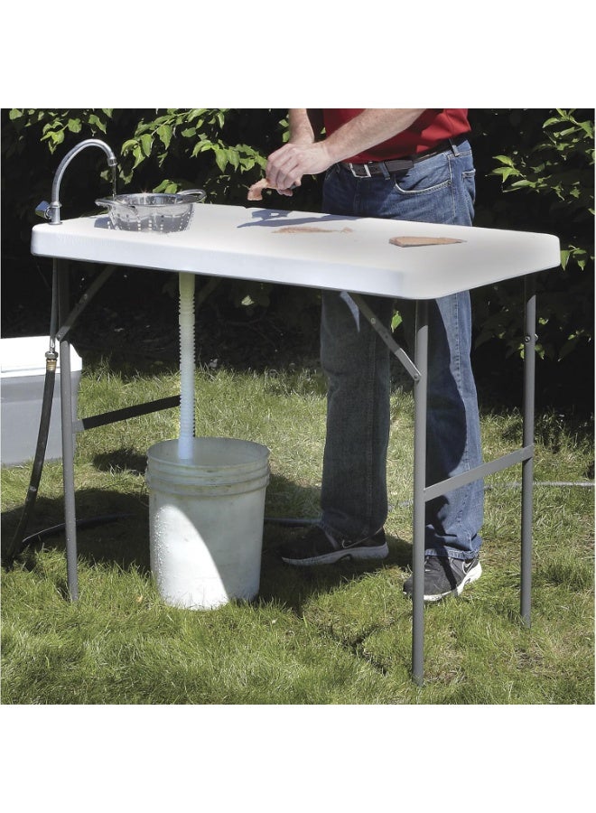 Organized Home Portable Camping Sink Fish Cleaning Table Outdoor Ice Table With Faucet Folding Legs For Dock Beach Patio Picnic 108cm*58cm*93cm - Image 5