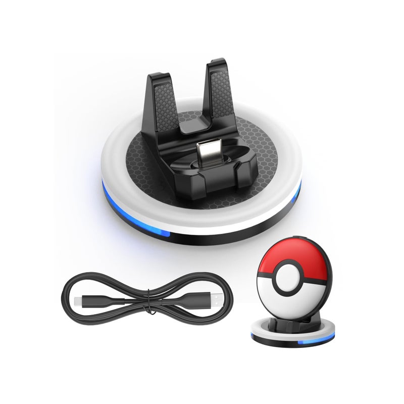 SOLARAE Charging Station Compatible GO Plus + 2023, Charging Dock with Display Light, for  Charging Station Charger with Display Light Compatible with Poke Ball GO Plus Plus Accessories - Image 1