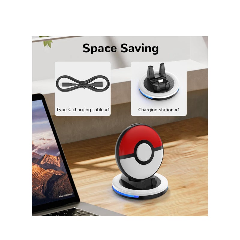 SOLARAE Charging Station Compatible GO Plus + 2023, Charging Dock with Display Light, for  Charging Station Charger with Display Light Compatible with Poke Ball GO Plus Plus Accessories - Image 2