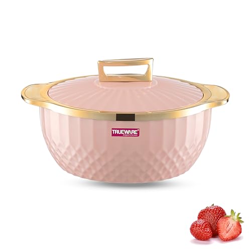 Trueware Krystal Casserole Inner Steel Casserole, 2500 ml, Pink | PU Insulated | BPA Free |Odour Proof | Food Grade | Easy to Carry | Ideal for Chapatti | Roti | Curd Maker | Thermoware |Hot Pot - Image 1