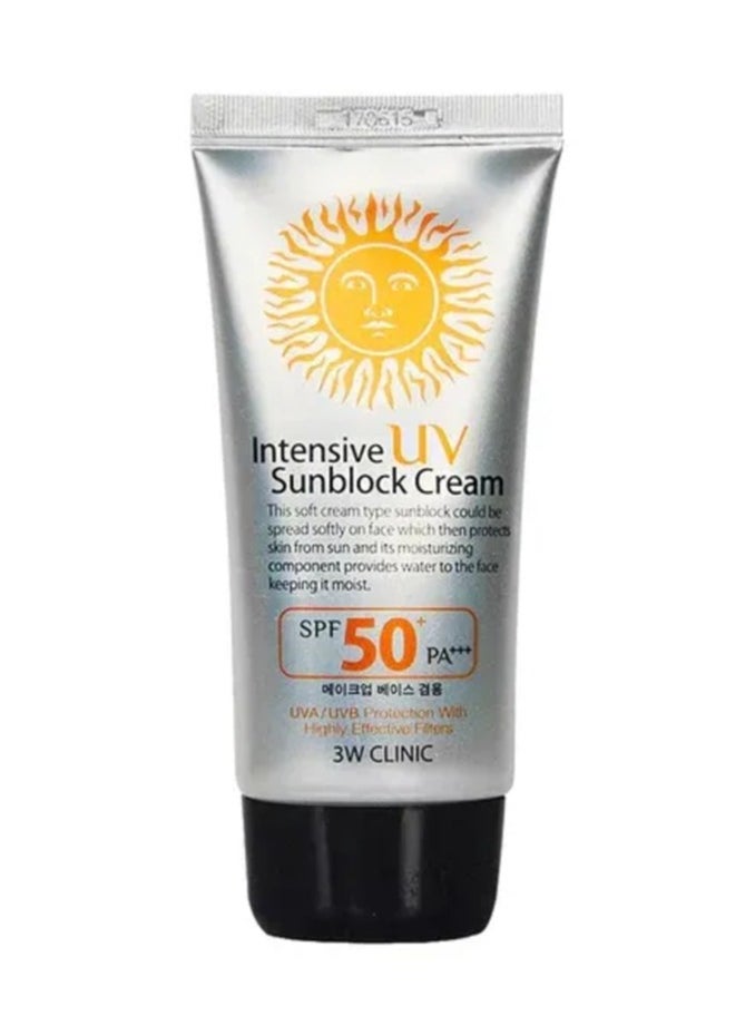 3W CLINIC 3W CLINIC INTENSIVE UV SUNBLOCK CREAM SPF 50 ++  70 ML  - Image 1