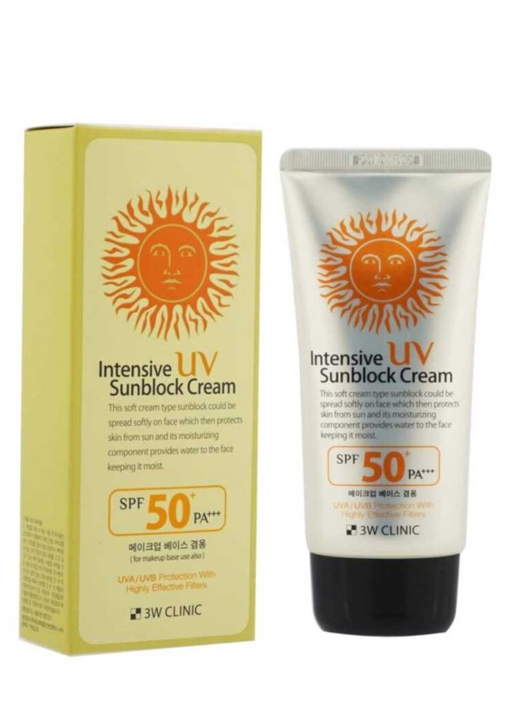 3W CLINIC 3W CLINIC INTENSIVE UV SUNBLOCK CREAM SPF 50 ++  70 ML  - Image 2