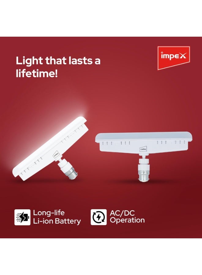 Impex Rechargeable LED Bulb | 10W Rechargeable B22 Base T Bulb| 360° Adjustable Head | Inverter Bulb | 1 Year Warranty - Image 2