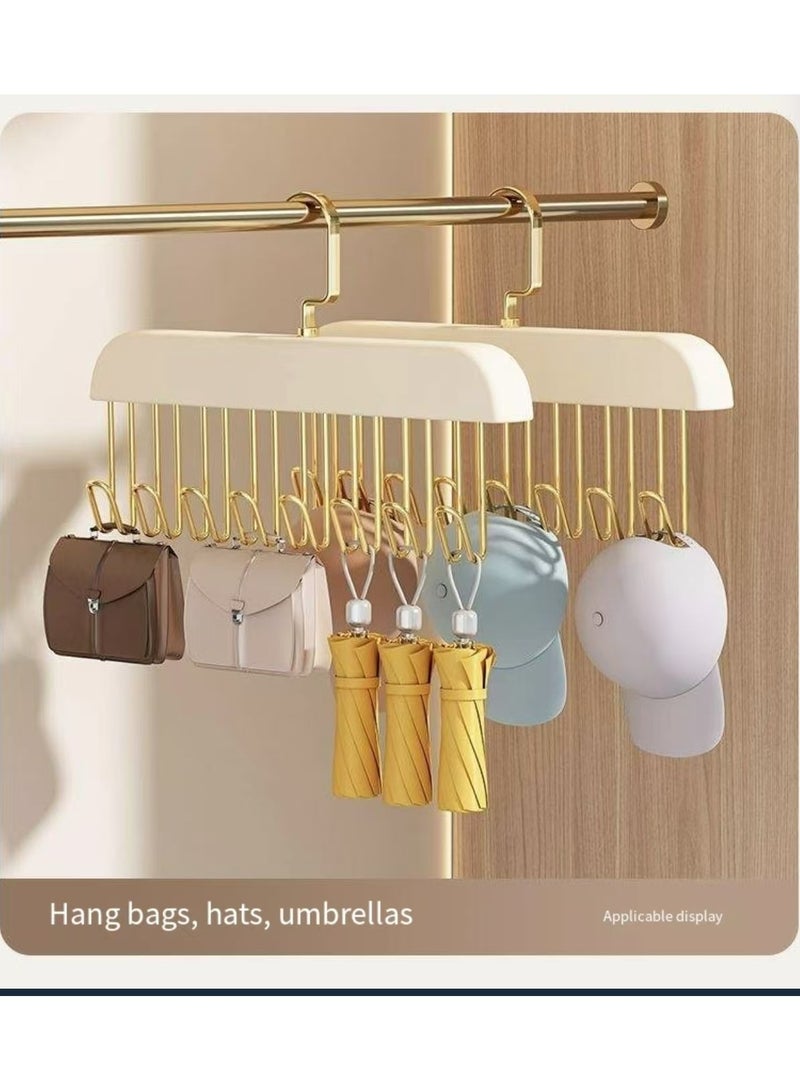 Anti slip multi hook hanger, 360 degree 8-hook space saving hanger, multifunctional anti slip storage hanger, multi hook hanger, tie, scarf, socks - Image 2