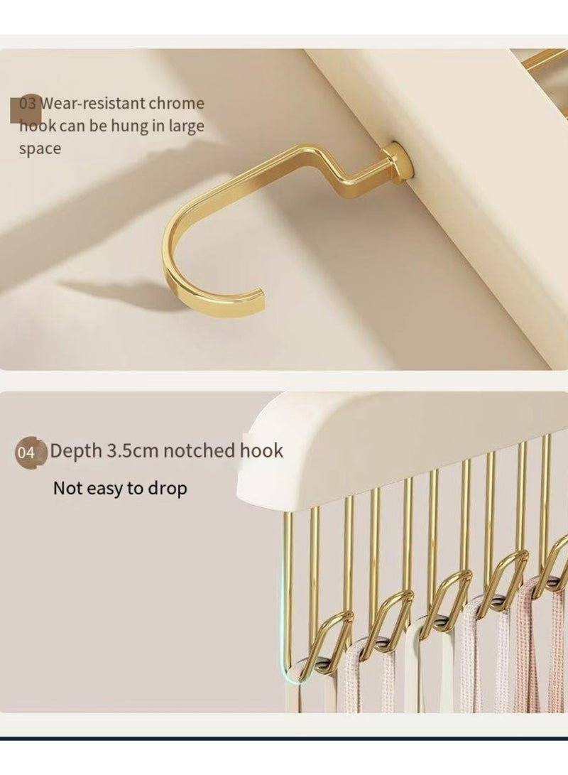 Anti slip multi hook hanger, 360 degree 8-hook space saving hanger, multifunctional anti slip storage hanger, multi hook hanger, tie, scarf, socks - Image 4