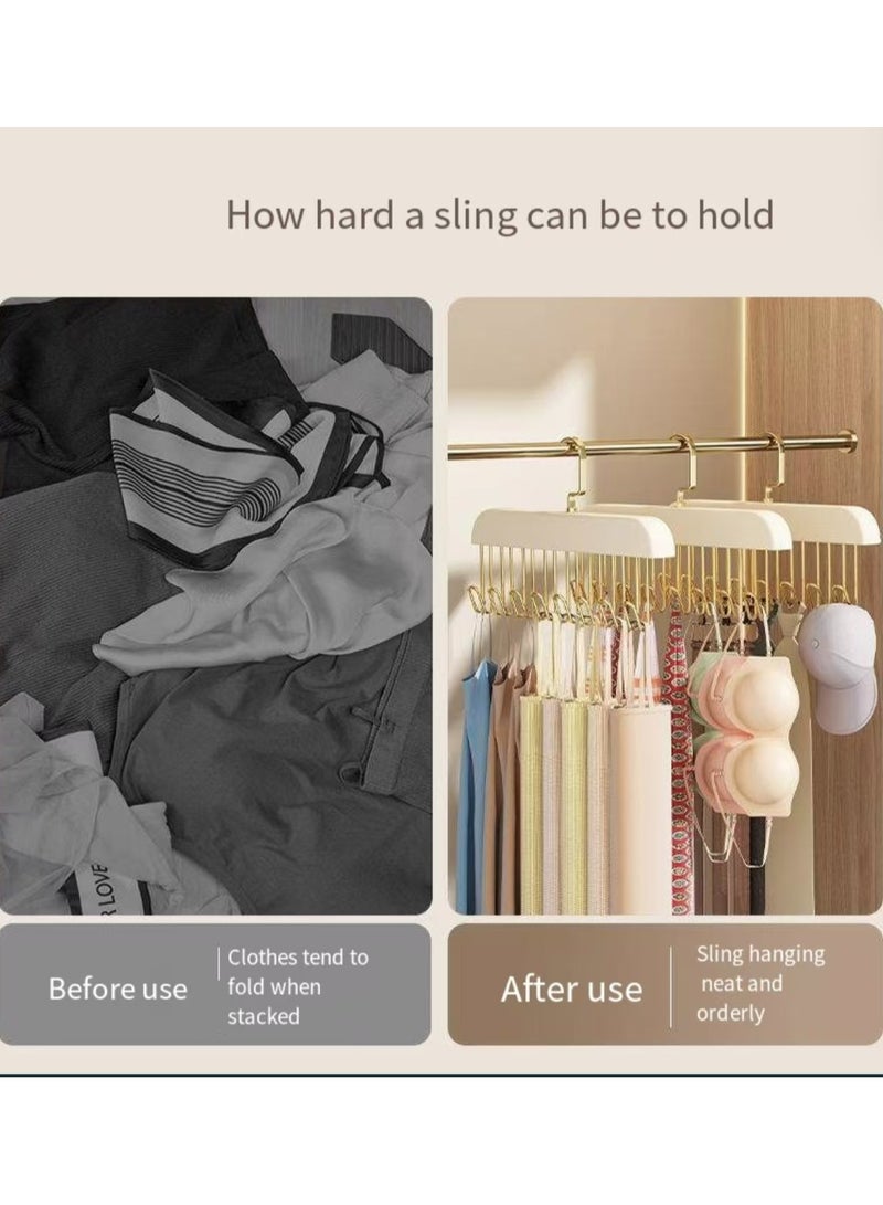 Anti slip multi hook hanger, 360 degree 8-hook space saving hanger, multifunctional anti slip storage hanger, multi hook hanger, tie, scarf, socks - Image 5