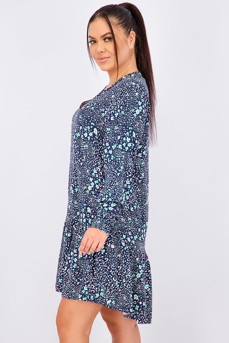 Tchibo فستان ميني مطبوع بالكامل للنساء، مجموعة بحرية - Image 2