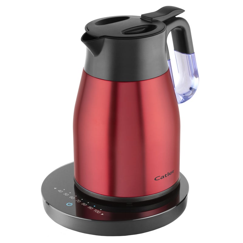 كاتلر Catler Electric Kettle 1.5L, KE 8120 Variable Temperature Vacuum – Stainless Steel Double Wall Thermal Kettle, 40–100°C Touch Control, STRIX Base, Auto Shut-Off, Cool Touch Exterior - Image 1