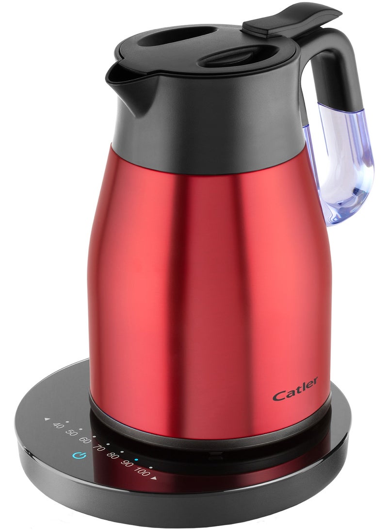 كاتلر Catler Electric Kettle 1.5L, KE 8120 Variable Temperature Vacuum – Stainless Steel Double Wall Thermal Kettle, 40–100°C Touch Control, STRIX Base, Auto Shut-Off, Cool Touch Exterior - Image 2