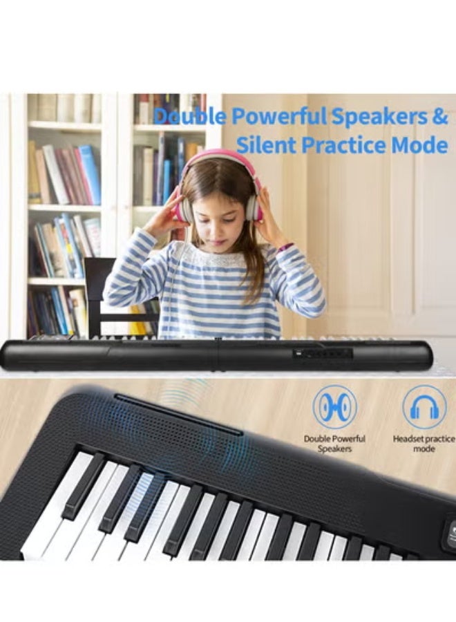 والالا لوحة مفاتيح بيانو رقمية كهربائية للمبتدئين مكونة من 88 مفتاحًا مع مفاتيح نصف مرجحة بالحجم الكامل، ودواسة استدامة، ومصدر طاقة، وحامل، وحقيبة حمل، وسماعات رأس - Image 3