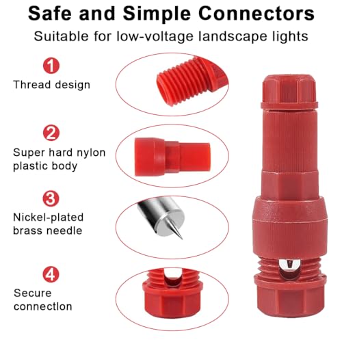 Serplex® 10Pcs Low Voltage Landscape Wire Connector Waterproof 12-18 AWG Light Cable Connectors for Outdoor LED Path Garden Lawn Lighting - Image 4