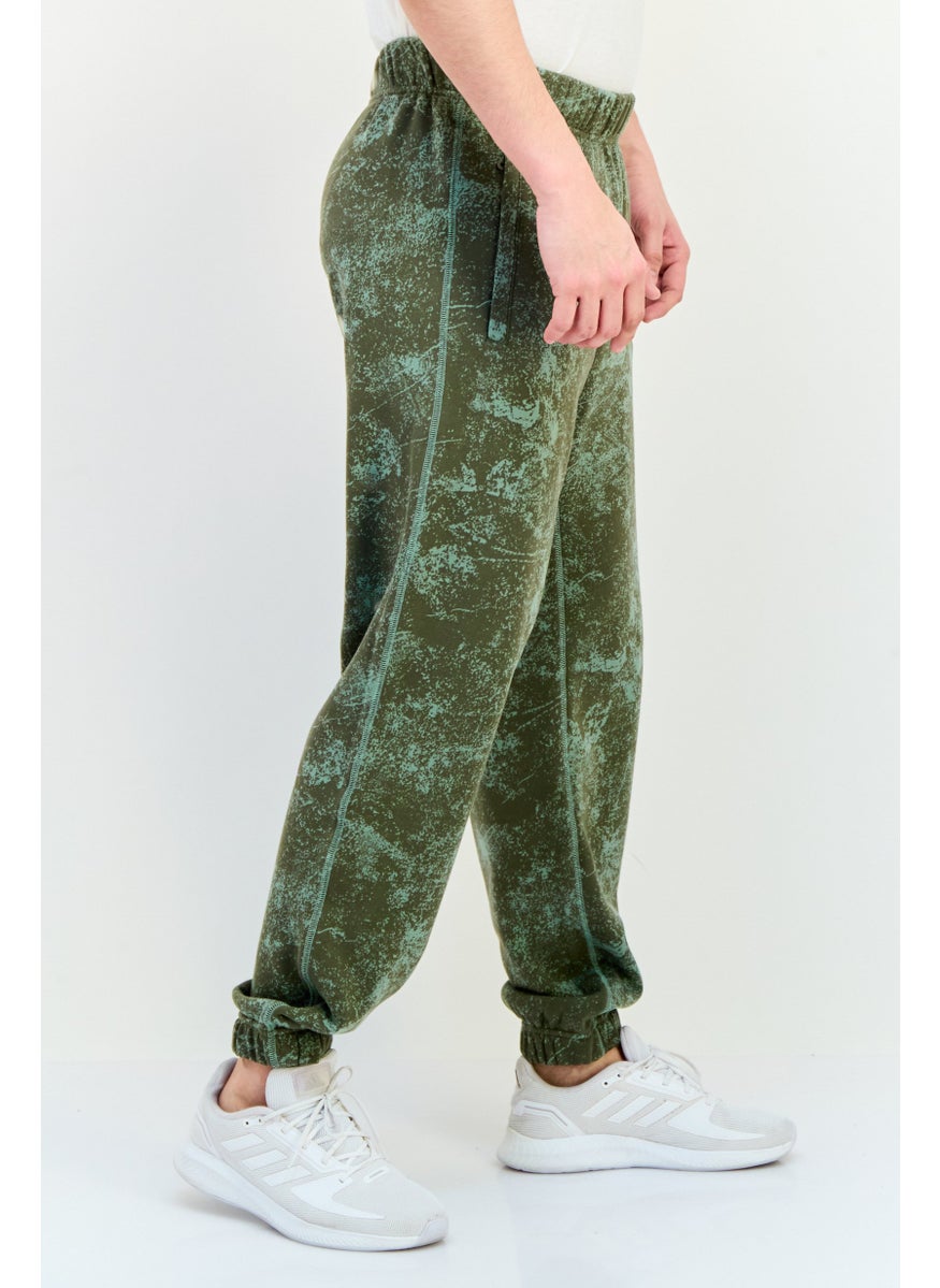 adidas Originals Men Sportswear Fit Running Sweatpants, Olive  - Image 2