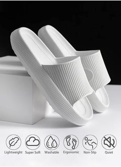 HomarKet Pillow Slippers Soft Shower Slippers for Women and Men Non Slip Quick Drying Shower Slides Bathroom Sandals with Ultra Cushion and Thick Sole  - Image 1