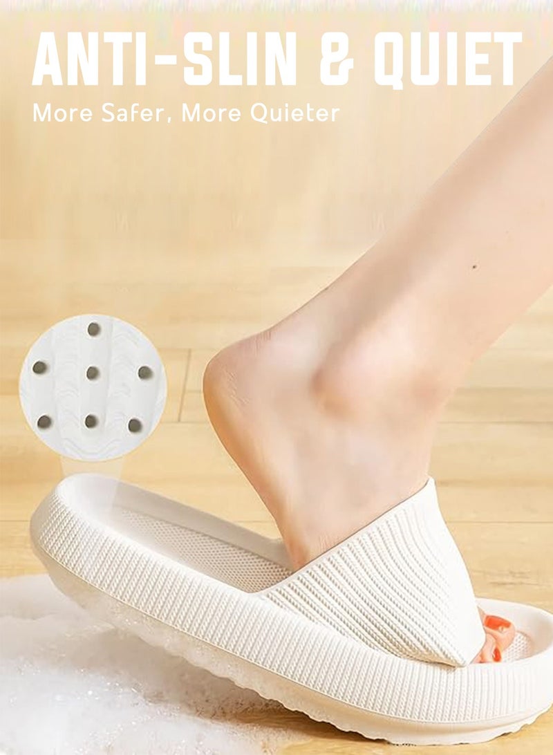 HomarKet Pillow Slippers Soft Shower Slippers for Women and Men Non Slip Quick Drying Shower Slides Bathroom Sandals with Ultra Cushion and Thick Sole - Image 2