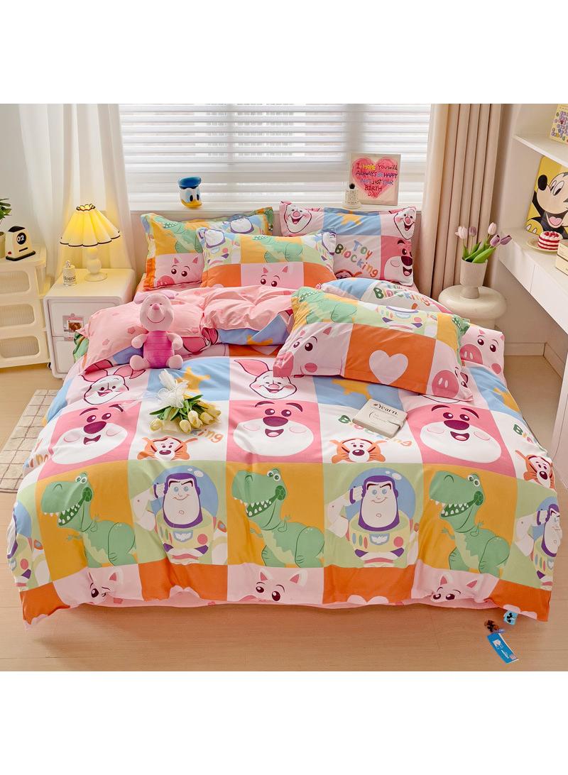 Full Size Sheet Set Super Soft Kids 4 Piece Floral Bedding Set  Microfiber Sheets Includes Reversible Pillow Covers - Image 1