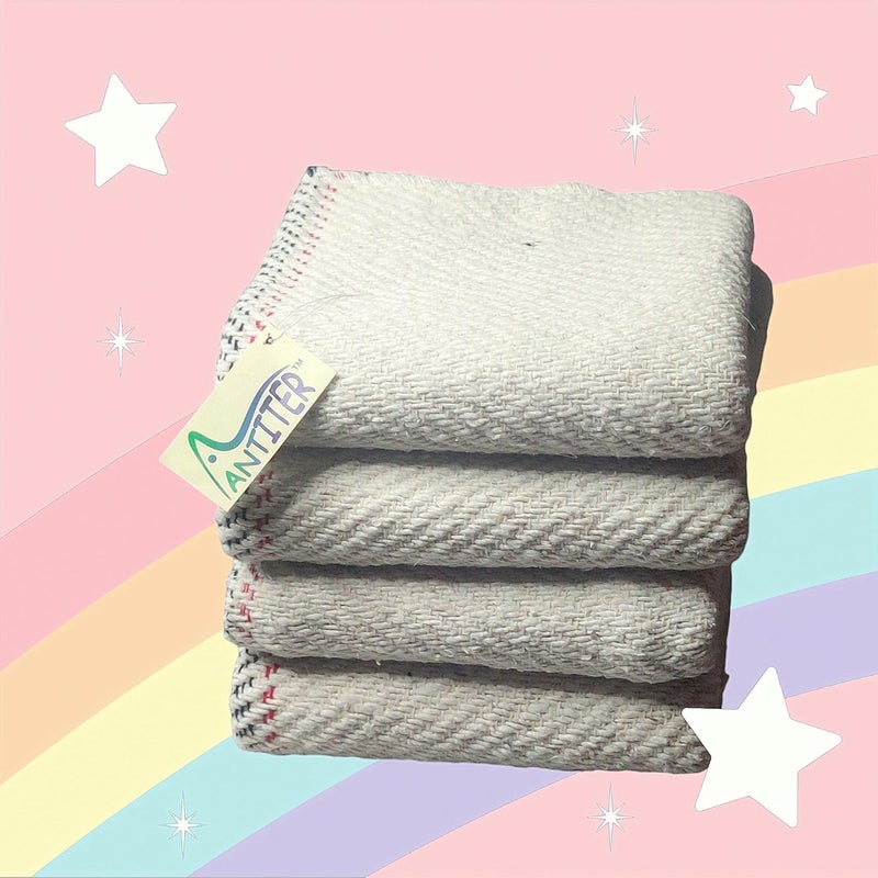 Antiter Cotton Floor Cleaning DusterCloth 600 GSM OffWhite 58x58cm Large Size Pack of 4