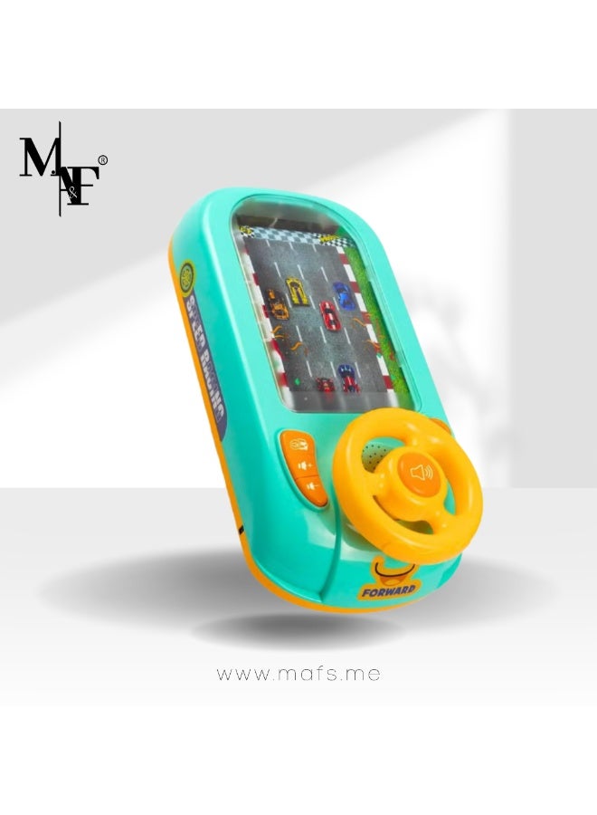 م.ا & ف'س ألعاب عجلة القيادة الموسيقية للأولاد من سن 4 إلى 6 سنوات، لعبة سباق سيارات محاكاة قيادة للأطفال الصغار مع صوت، مناسبة للأطفال من سن 3 سنوات فما فوق، لعبة سباق سيارات تعليمية تفاعلية للأولاد والبنات - Image 1