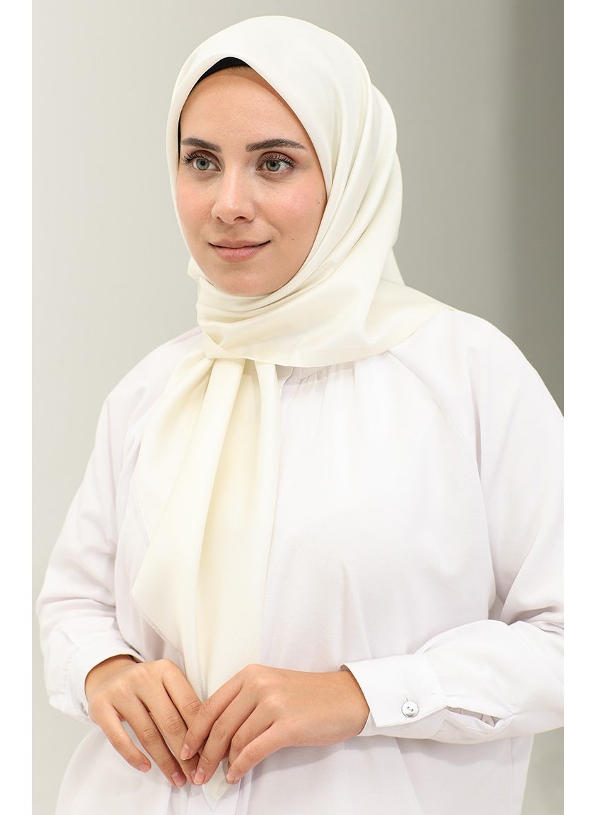 Sefa Merve Plain Scarf 1266-34 Off White  - Image 2