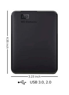 wdd 2TB Elements Portable External Hard Drive sleek design Read Speed 480 MBps Write Speed 400 MBps USB 3.0  for Windows 10, Windows 8.1, Windows 7 WDBU6Y0020BBK-WESN 2 TB  - Image 1