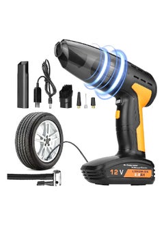 AUTOSMART 12V 4-In-1 Wireless Portable Air Compressor Vacuum Cleaner Orange and Black 26 x 9 x 21 cm CT02223  - Image 1