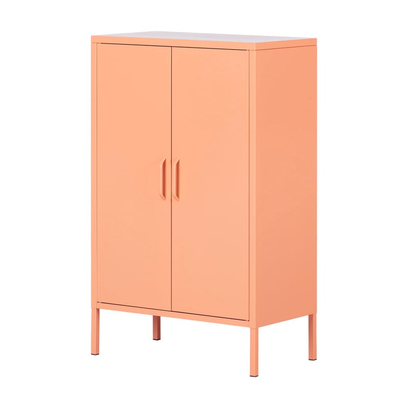 South Shore South Shore Crea Metal 2Door Accent Cabinet Orange Contemporary 