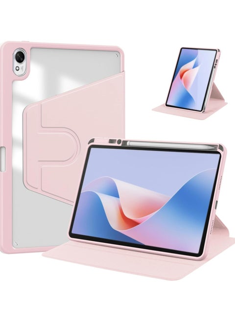 Hybrid Case Compatible with Huawei Matepad 11.5s 2024 Cover, Clear Acrylic Multi-Angle Hard PC Case with Pen Holder Protective Stand Cover Compatible with Huawei Matepad 11.5s 2024 (Pink)